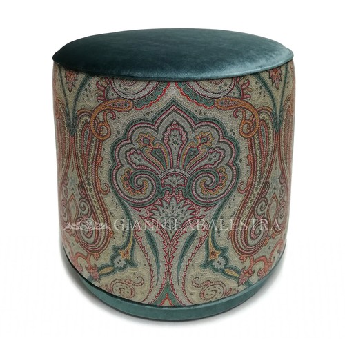 Pouf elegante tondo - , tessuto