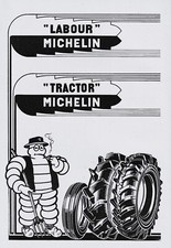 PUBBLICITA' 1952 MICHELIN TRACTOR GOMME TRATTORE OMINO BIBENDUM CONTADINO