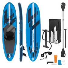 Surfboard stand up paddle board sup sedile kajak pagaia gonfiabile blu 320x82x15
