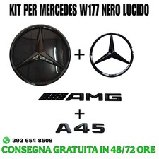 KIT LOGHI- Mercedes Classe A W177 - NERO - A45 - AMG - ANT + POST - STEMMA