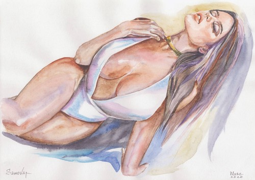 Atto nudo donna - nudo, disegno