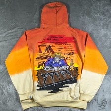 Felpa con cappuccio Warren Lotas uomo XXL arancione cinque pistole tie dye pullover ricamata USA