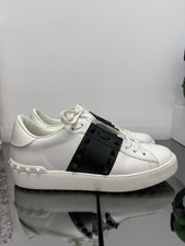 SCARPE DONNA VALENTINO GARAVANI ROCKSTUD UNTILED BIANCO NERO SNEAKERS USATO N 38