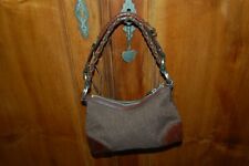 DKNY, Borsa donna, Marrone, Tessuto e pelle, Come nuova