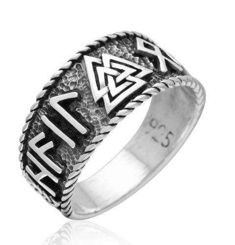 Anello argento valknut rune - anello,