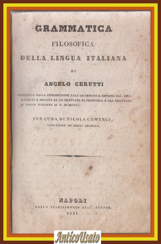 Grammatica filosofica della - grammatica,