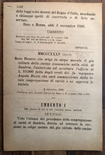 SONDRIO 1886 REGIO DECRETO X