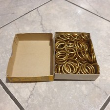 2 PZ ANELLO TUBOLARE IN OTTONE LUCIDO ORO PER  BASTONI TENDE DECORI ANELLO VARI