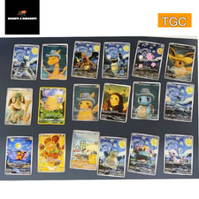 SET 18 CARTE POKEMON STILE VAN GOGH FAN ART PIKACHU CHARIZARD COLLEZIONE