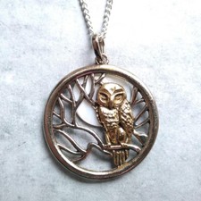 Collana con ciondolo sentinella gufo luna sabato per intuizione streghe familiari