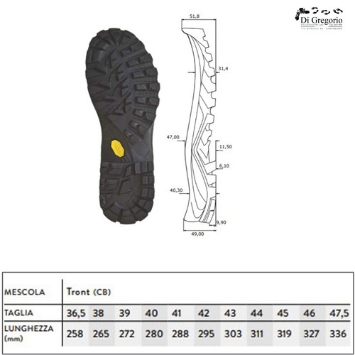 Suola scatolata gomma vibram - scatolata,