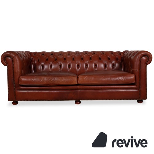 Chesterfield pelle marrone - pelle,