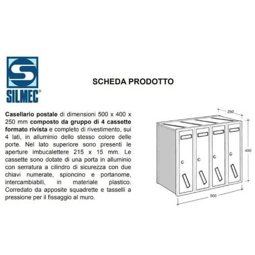 Casellario postale silmec - casellario, in