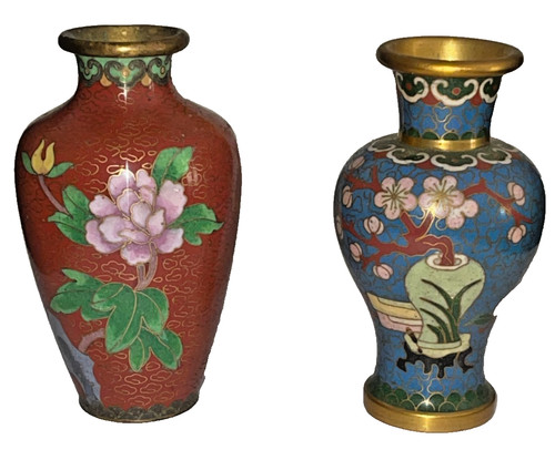 Coppia vasi cloisonné vintage - coppia,