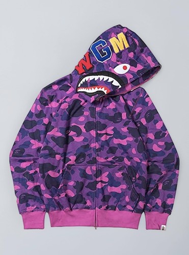 Felpa con cappuccio bape shark - con,