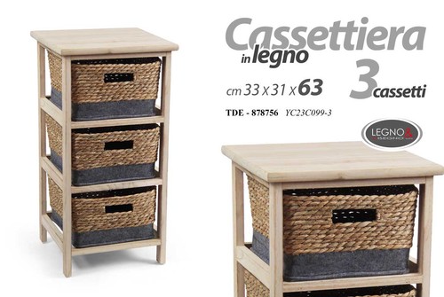 Cassettiera vimini slim - cassettiera,