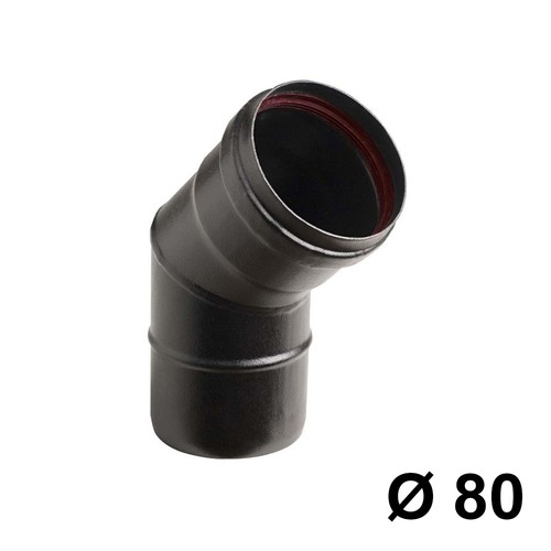 Curva inserti nero - curva, 45°
