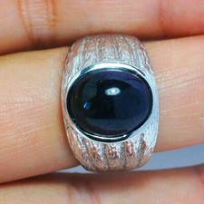 MERAVIGLIOSO ANELLO IN ARGENTO CON ZAFFIRO BLU NATURALE 13,20 CT