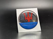 MASERATI Ø 35MM LOGO ADESIVO 3D SIGLA EMBLEMA FREGIO STEMMA SCRITTA BADGE TARGA