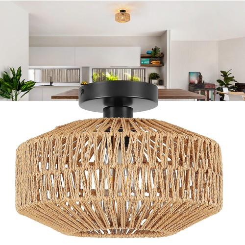 Boho plafoniera rattan vintage