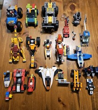 LOTTO LEGO ORIGINALE MISTO 21 PEZZI MONTANTI MACCHINE, MOTO, AEREI, ECC 