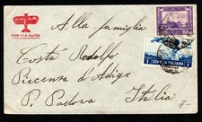 ERITREA  OCC. ITALIANA, BUSTA 1937, SASS. 221+A21 SOMALIA,  ASMARA x PADOVA