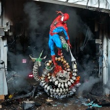 Statua in resina Spider-Man vs