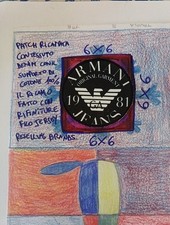 Patch Armani Jeans Original Garment 1981 Ricamato Con Tessuto Denim