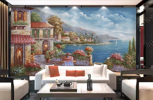 Carta parati disegnata a - 3d,