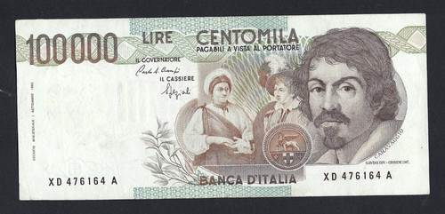 100000 lire caravaggio - 100000,