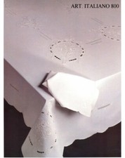 Tovaglia RICAMATA A MANO made in Italy LINO ITALIANO 800