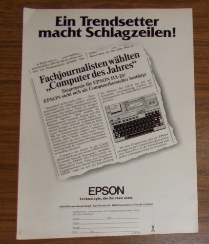 Rara pubblicità epson 20 - rara,