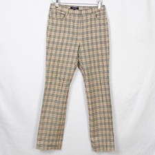 Pantalone Burberry colore beige fantasia tartan taglia 36 da donna
