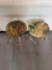 Coppia Sgabelli In Ottone Anni