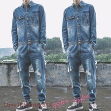 Tuta uomo denim salopette slim