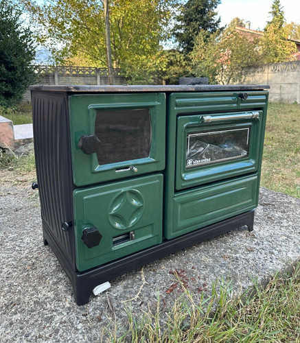 Stufa legna smaltata verde - smaltata,