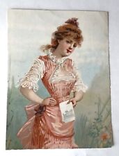 ANTICA OLEOGRAFIA RAGAZZA LIBERTY EPOCA 1880 -403-