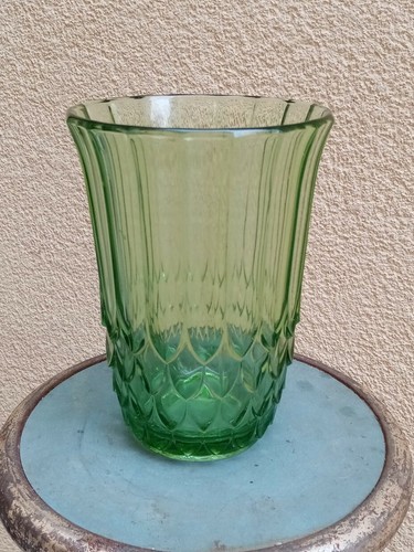 Vaso vetro verde vintage - vaso,