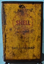 LATTA SHELL ITALIANA BIDONE PER OLIO VINTAGE ANNI 50 MODIFICATA