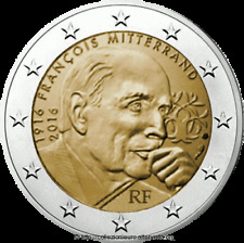 FRANCIA FRANCE FRANKREICH 2 € EURO 2016  "MITTERAND" FDC BU ST DA ROTOLINO