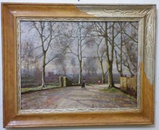 DIPINTO olio su tela Fausto Pratella cm 32 x 41  vecchio Vomero certificato