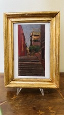 Dipinto Antico olio su cartone