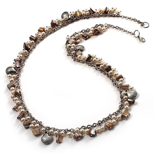 Collana lunga antica - , bianca
