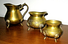 Set da Te vintage in E.P.N.S. 3 pezzi con fregi complemento d'arredo epns