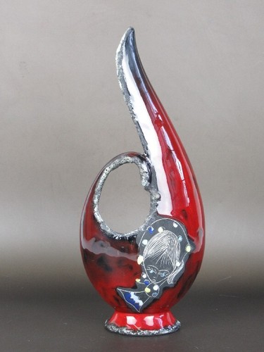 Vaso ceramica smaltata volto