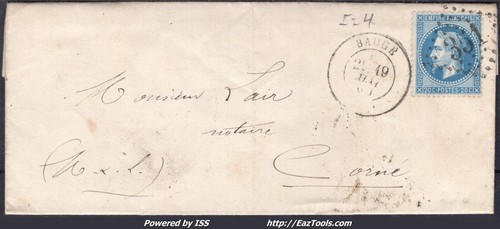 France 29b sur - n°29b, lettre