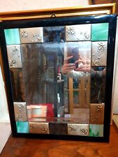 Specchio da parete con inserti in argento