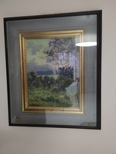 Dipinto Olio di Leon Giuseppe Buono, Cornice dell'epoca compresa. 