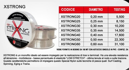 Monofilo pesca xstrong med - monofilo,