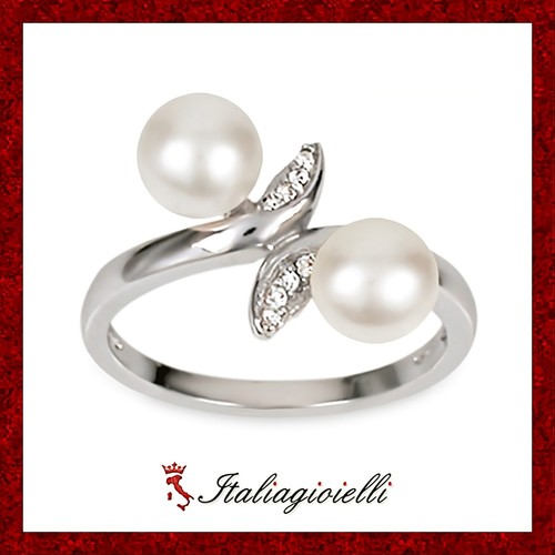 Romantico anello doppia - romantico, perla